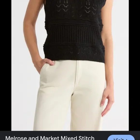 Melrose and Market Black V-Neck Sweater Vest - Picture 3 of 8